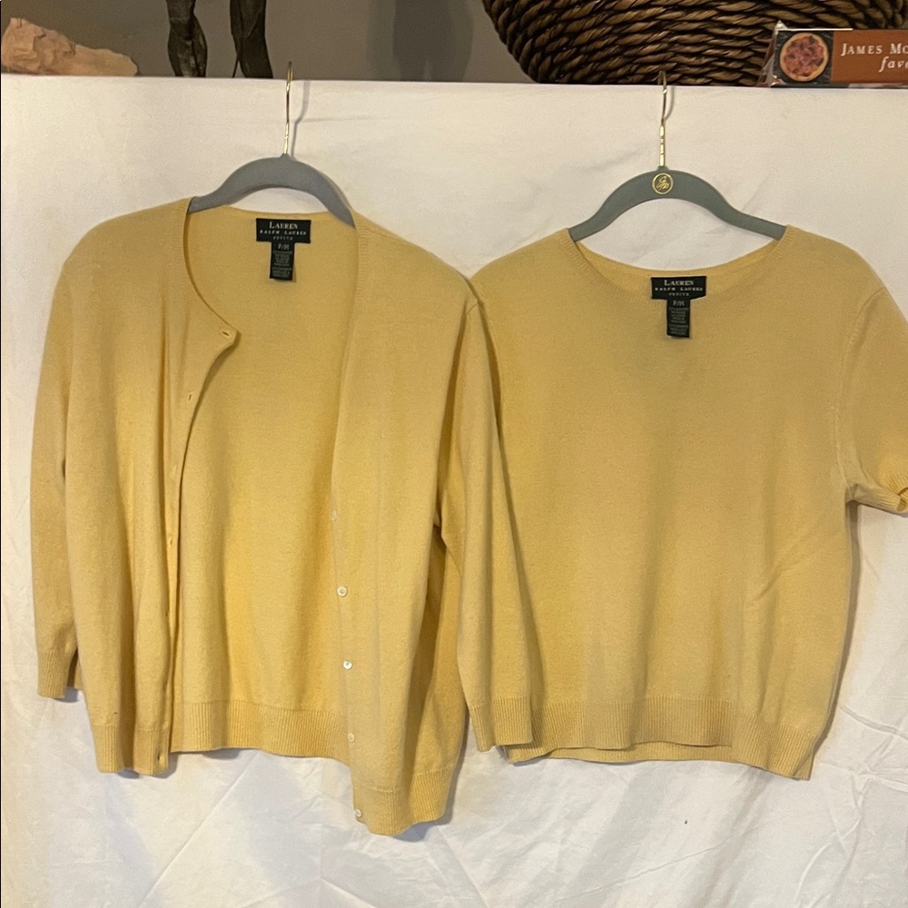 Ralph Lauren Black Label Yellow Cardigan and Sweater Set